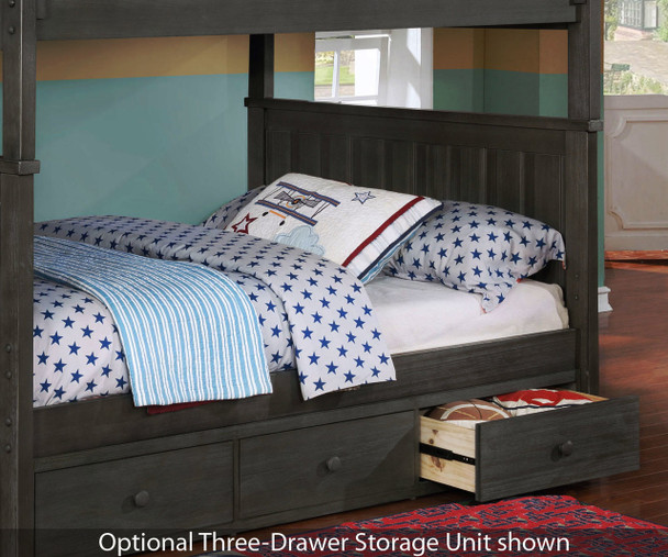 Allen House Brandon Full over Full Bunk Bed with Stairs Weathered Dark Gray