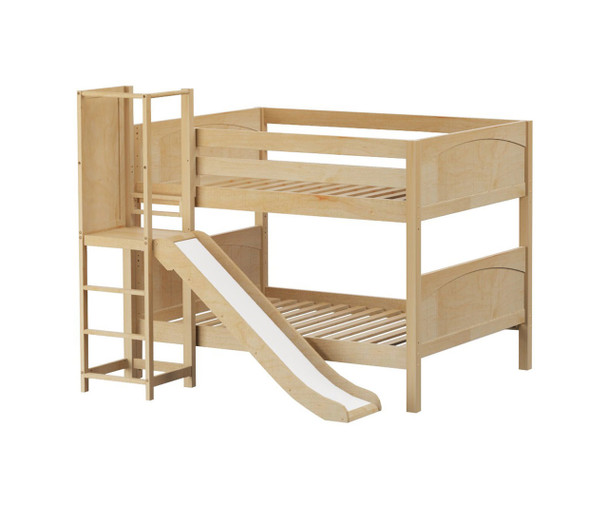 Maxtrix CHANT Low Bunk Bed with Slide Platform Full Size Natural