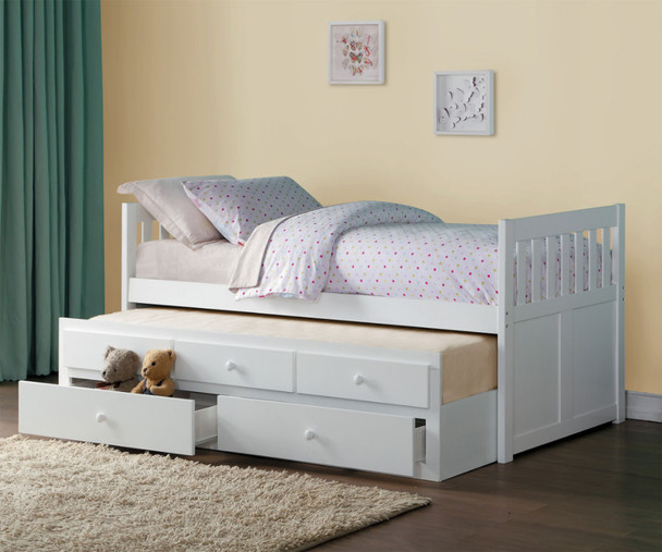 Stanford Captains Trundle Bed White