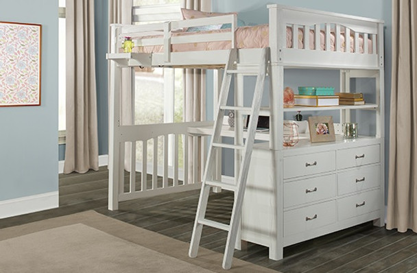 Everglades Loft Bed Full Size White