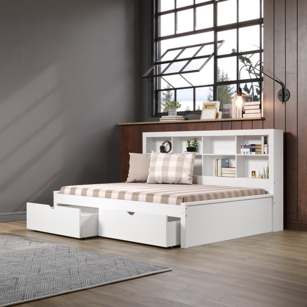 Casper Full Size Bookcase Daybed - White