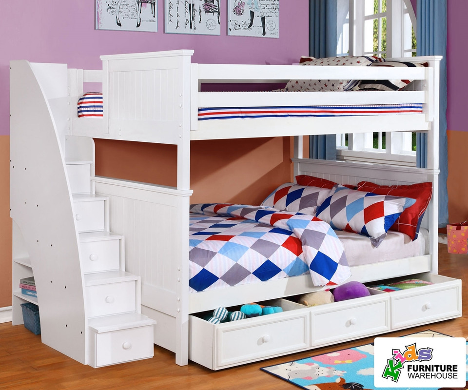 Full Over Full with Stairs Bunk Beds | Shop Bunk Beds