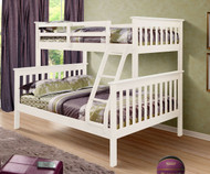 Carolina Twin over Full Bunk Bed White 1 | Donco Trading | DT122W-3CL