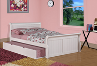 Stacy Full Size Sleigh Bed With Trundle - White | Kids Furniture Warehouse