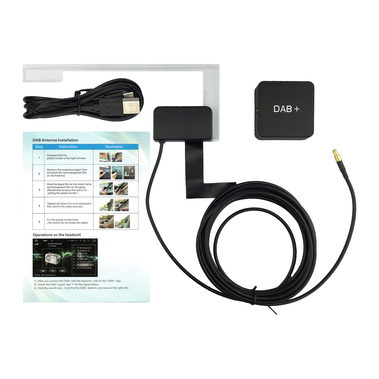 PBA UCA-70354 Android Digital Radio DAB+ MCX Aerial Kit USB Connected For  Android Head Unit - Audio Tech Direct