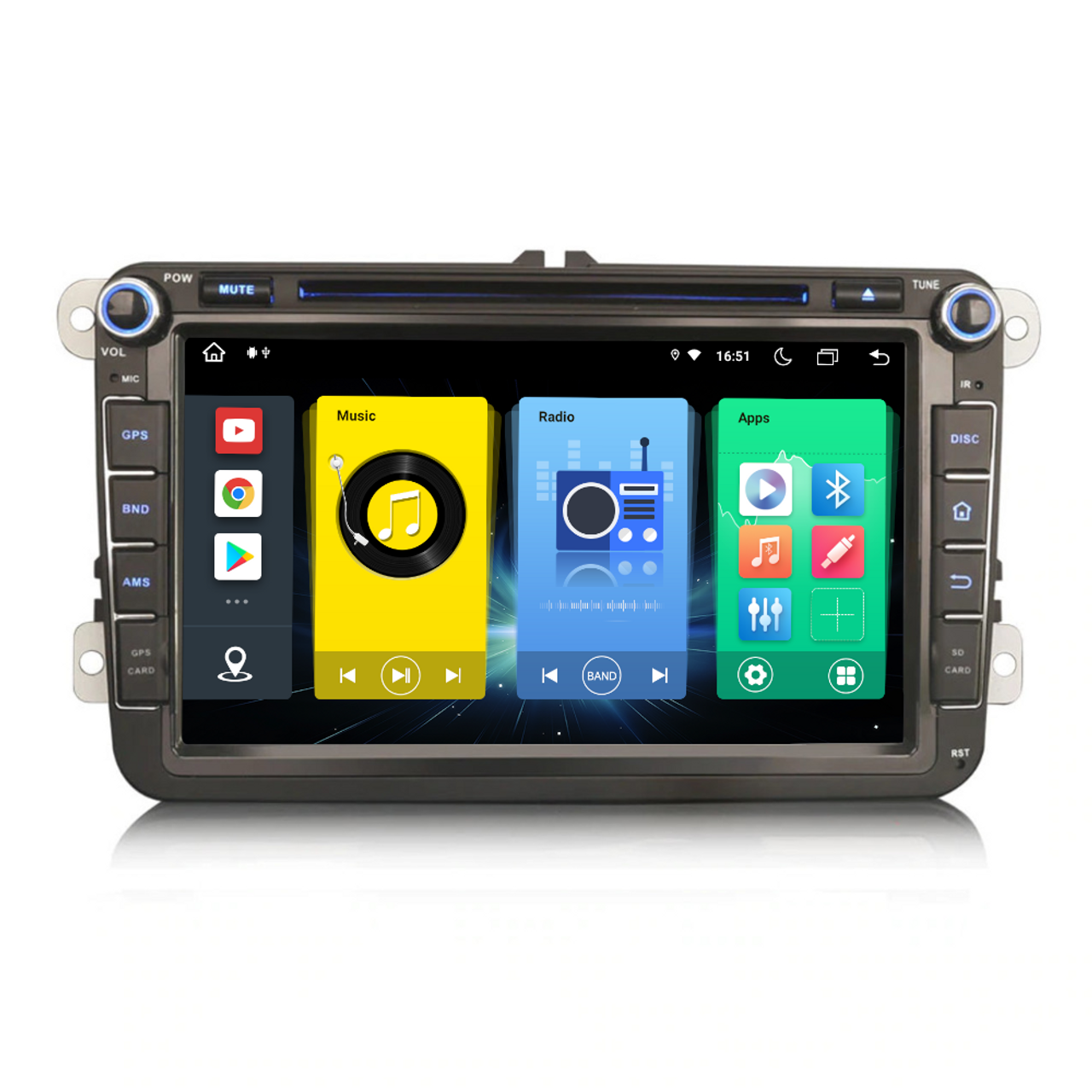 Navigation pour VW Seat & Skoda 7 , Carplay, Android, WiFi, DAB +
