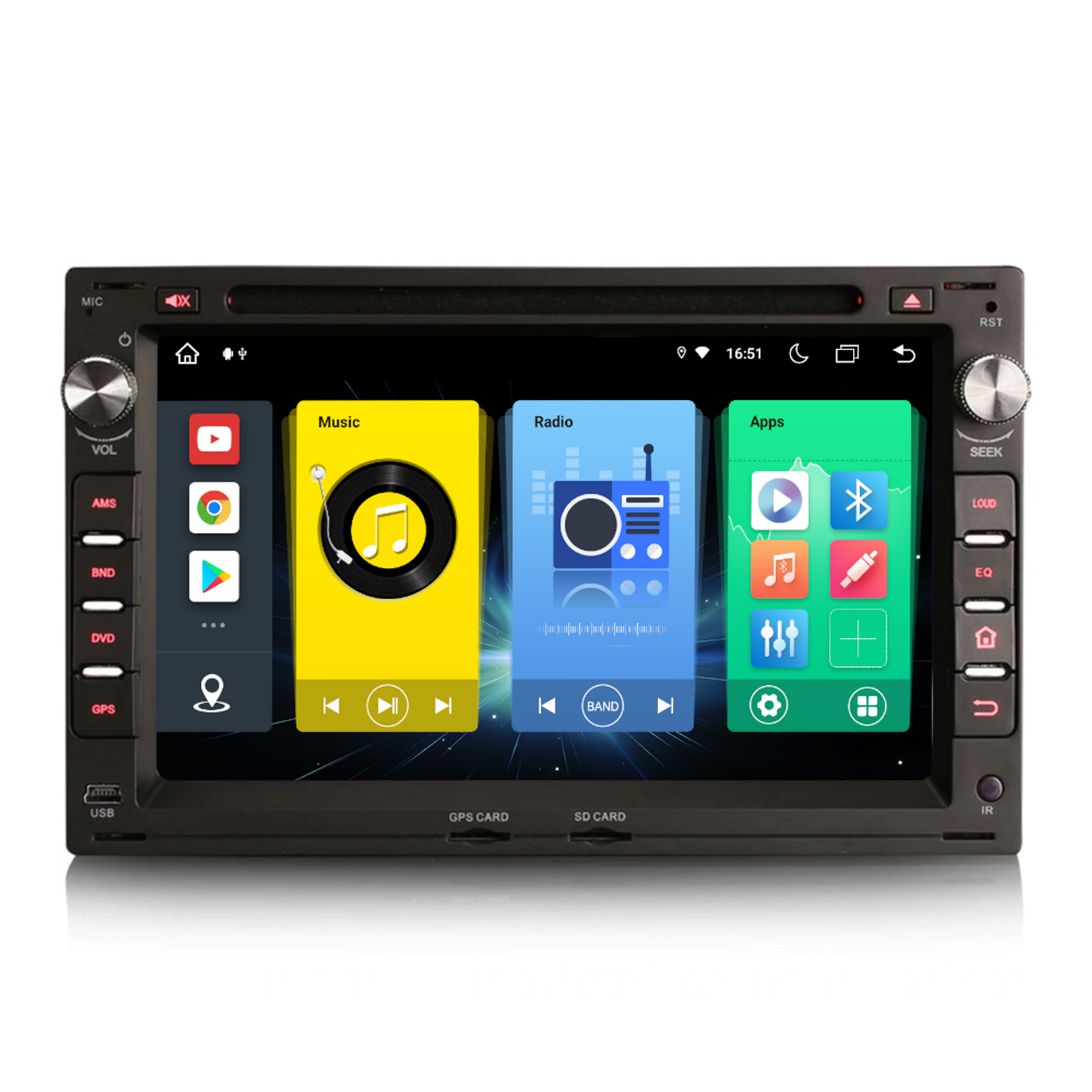 PBA A89PRO-09V 7 Android SatNav GPS CarPlay Auto WiFi Radio For VW Seat  Skoda 188mm - Audio Tech Direct