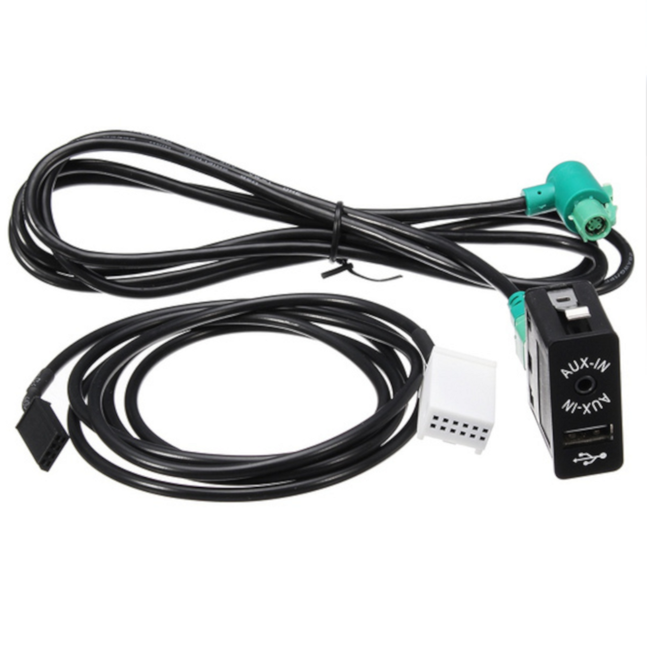 ATD FFU-24133 USB & AUX 3.5mm Cable For BMW Factory Port [12 pin & 4 pin] E60  E61 E63 E81 E87 E90 - Audio Tech Direct