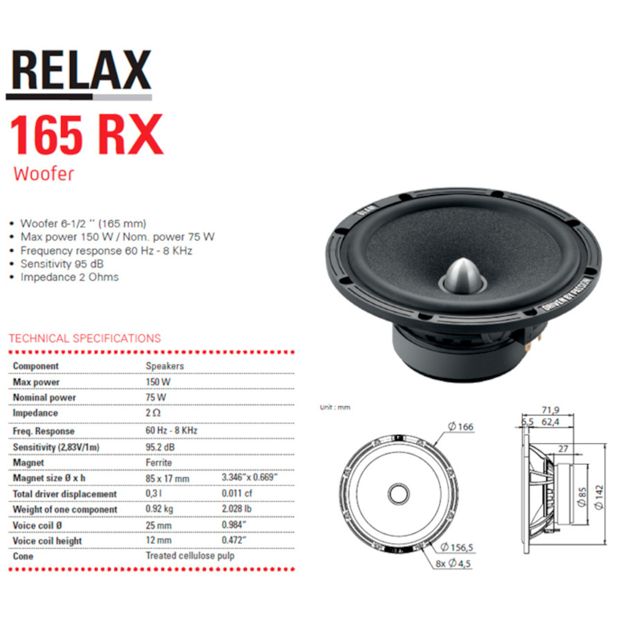 BLAM-165RX BLAM RELAX 165mm (6.5inch) 2-Way Components and