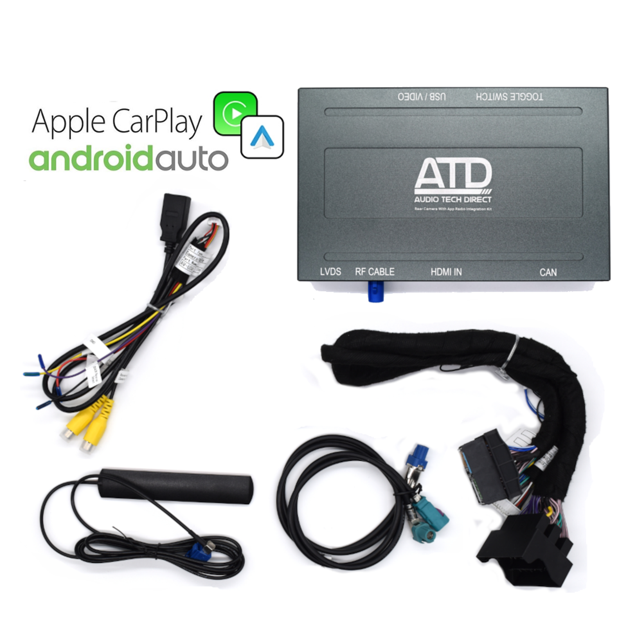 ATD SPI-77110 CarPlay Android Auto Reverse Camera Interface Kit