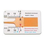 ATD CAR-47391 Analogue Tyre Tread Gauge Measuring Tool Pocket Size Tool (0-20 mm Range)