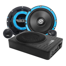 RECOIL 6.5" (165mm) 200 Watt Component Speakers (Pair) And 10" (250mm) Under Seat Subwoofer