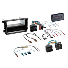 ACV 611320-30-5 Double DIN HU Fitting Installation Kit For SEAT / Skoda / VW Piano Black (PQ/MQB)