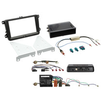 ACV 611320-30-6 Double DIN Fitting Installation Kit With Pocket For Skoda/VW Black (MQB)