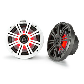 Kicker KA45KM654L KM Marine 6.5" (165mm) Coaxial Speaker White & Charcoal LED Grills