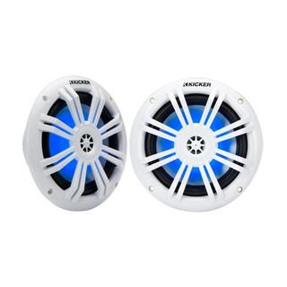 Kicker KA51KM604WL KM Marine 6.5" (165mm) Coaxial Speaker System White RGB LED Grills