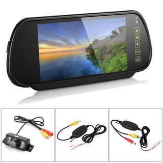 ATD MCK-PACK02 7" Interior Mirror Monitor LCD Screen With Wireless Universal Fit Reversing Camera Kit