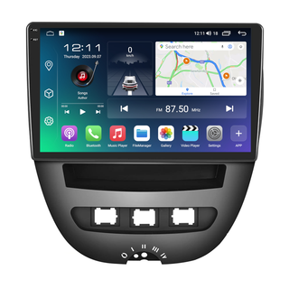 PBA PG2437B Android QLED Head Unit CarPlay Auto Radio For Citroen C1 Toyota Aygo AB10 Peugeot 107