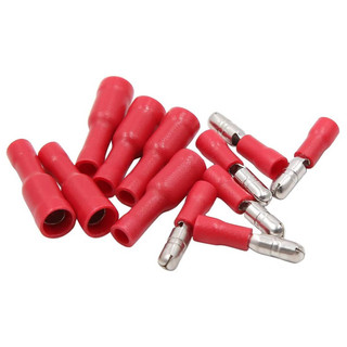 ATD WSC-82204 Red Insulated Bullet Crimp Connectors 4mm (50 Pack) Electrical Wire Terminals