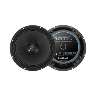 Recoil RMB8-4P 8 Inch Midbass PRO Speaker 250 Watts RMS / 500 Watts Max 4 Ohm Door/Rear