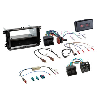ACV 611320-30-5 Double DIN HU Fitting Installation Kit For SEAT / Skoda / VW Piano Black (PQ/MQB)