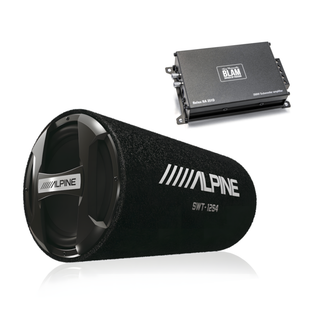 Alpine SWT-12S4 12“ (300mm) Subwoofer Bass Tube & BLAM-RA251D Compact Amplifier