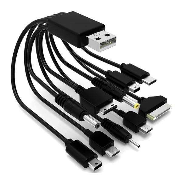 ATD CAR-99501 10 In 1 USB Multi Plug Charger Cable For Mobile Phones (Various Chargers) USB