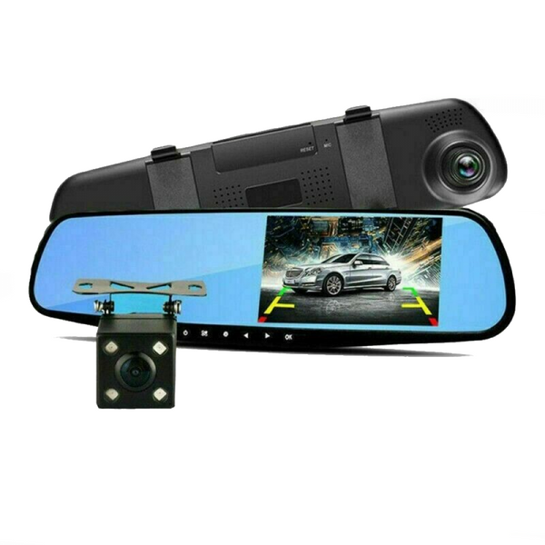 ATD DVR-19245 HD 1080P 4.3" Dual Lens DVR Dash Cam & Universal Rear Reverse Camera Kit