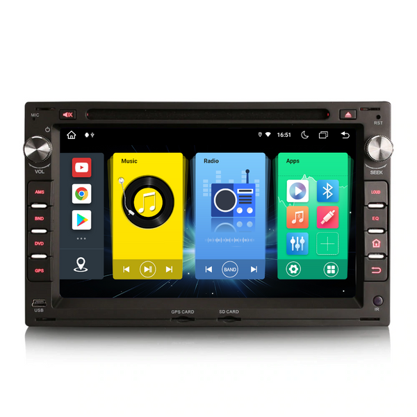 PBA A89PRO-09V 7" Android SatNav GPS CarPlay Auto WiFi Radio For VW Seat Skoda 188mm