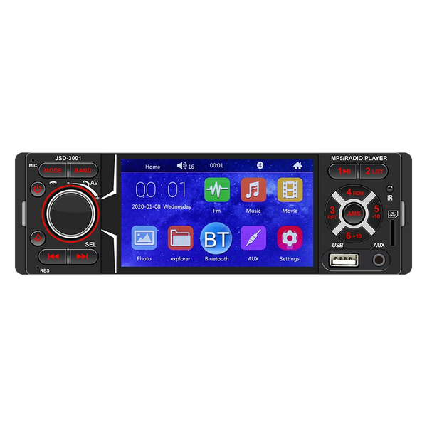 ITB JSD3001 Mechless Single DIN Bluetooth USB AUX TF Car Radio Stereo With 4" Screen Universal Fit