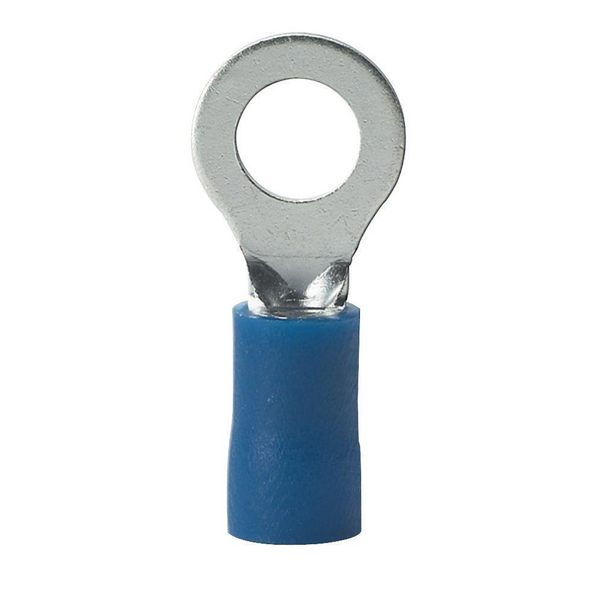 ATD WSC-82300 Blue Insulated Crimp Terminal Connector Blue Ring 6.4mm Hole (100 Piece Set)