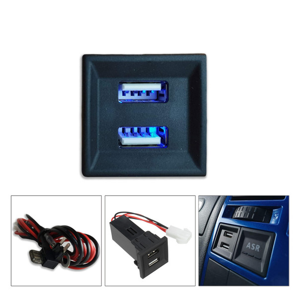 ATD FFU-17901 Dual USB ASR Dash Switch For  VW T5 Transporter Caravelle Multivan (2003-2009)