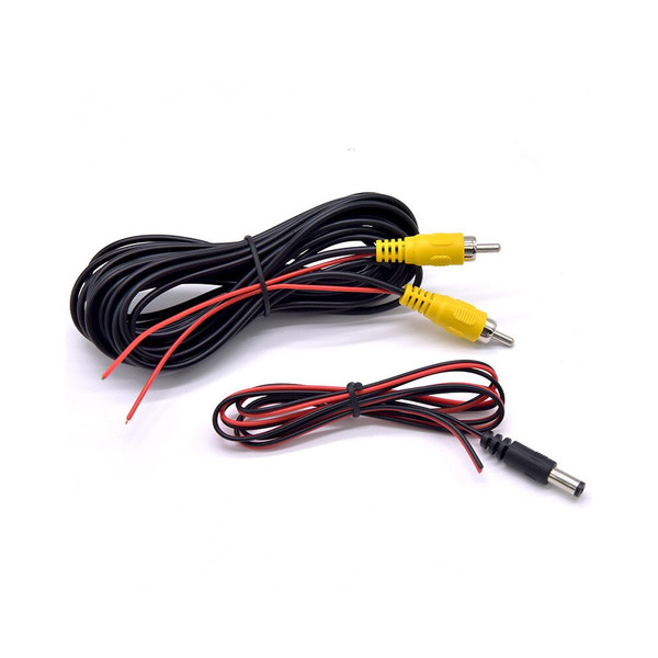 ATD CCA-18126 Rear View Reverse Camera RCA Video Cable Set Trigger Wire 6 Meters & DC Power 