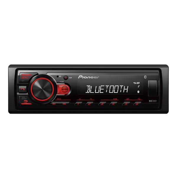 Pioneer MVH-230BT Single Din Car Stereo Head Unit with Short Chassis Bluetooth USB FM/AM Pioneer MVH-230BT Single Din Car Stereo Head Unit with Short Chassis Bluetooth USB FM/AM