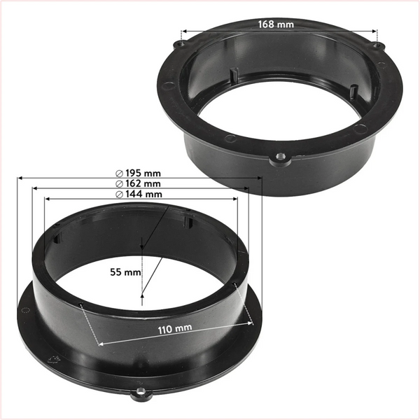 ATD SAR-40118 Front Door Speaker Adapter Rings (165mm 6.5