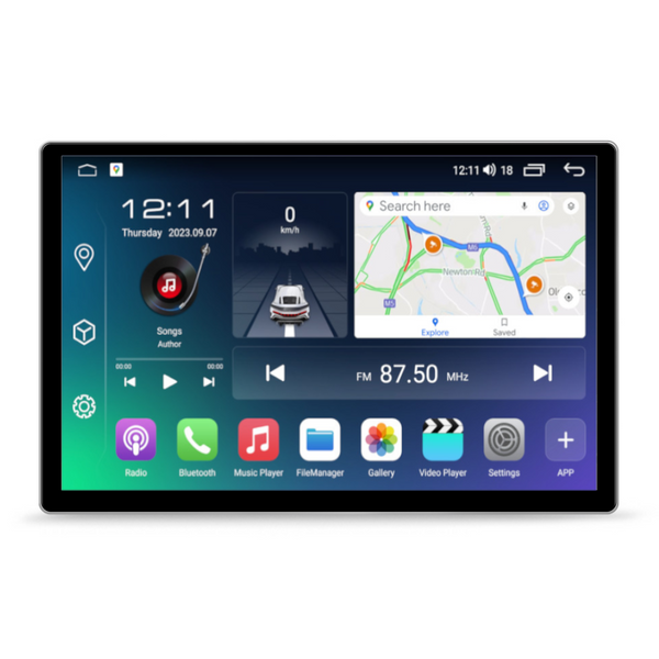PBA UF1250Z Android 2K QLED 12.5" Unit CarPlay SatNav Radio Universal 4 Screw Frame Mount