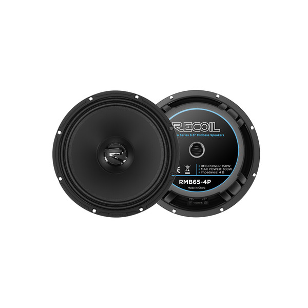 Recoil RMB65-4P 6.5" Midbass PRO Speaker 150 Watts RMS / 300 Watts Max 4 Ohm Door/Rear