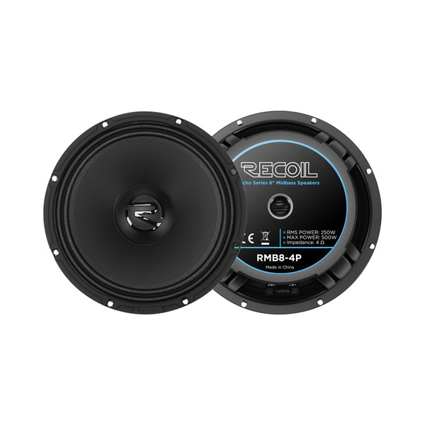 Recoil RMB8-4P 8 Inch Midbass PRO Speaker 250 Watts RMS / 500 Watts Max 4 Ohm Door/Rear