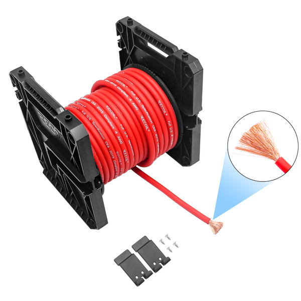 Recoil PW4-80 Premium 4 Gauge Power Wire Copper with Flexible Red PVC Jacket 80 Ft Spool