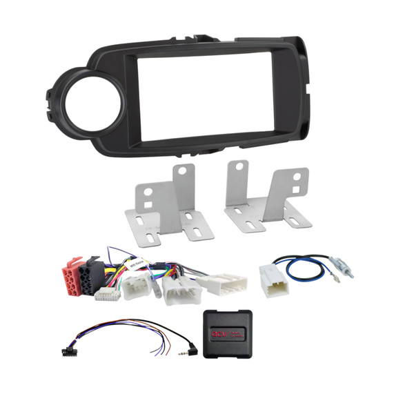 ACV 621300-25-2 Double DIN HU Fitting Installation Kit For Toyota Yaris XP13 In Black (2012-2020)