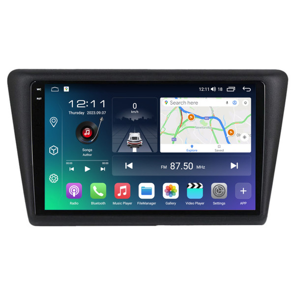 PBA SK2217B Android Auto 2K QLED Head Unit CarPlay SatNav Radio For Skoda Rapid (2013-2019)