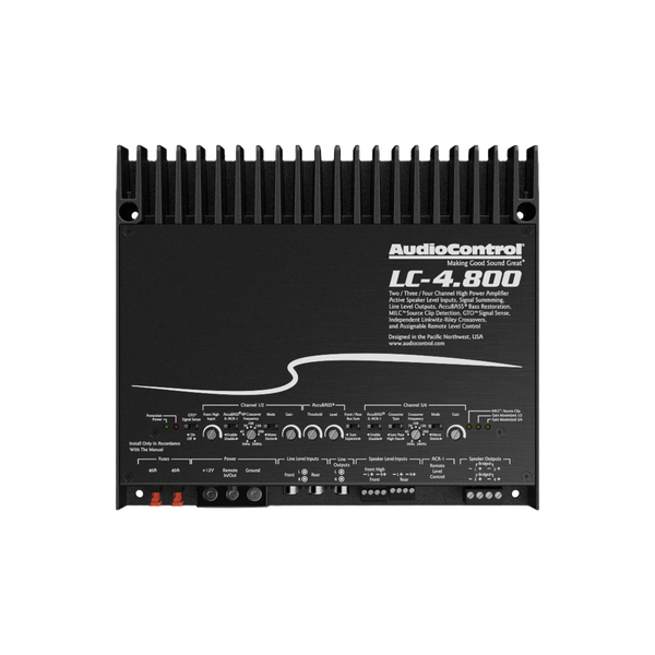 AudioControl LC-4.800 4-Channel Multi-Channel Amplifier 800W RMS AccuBASS® OEM Integration