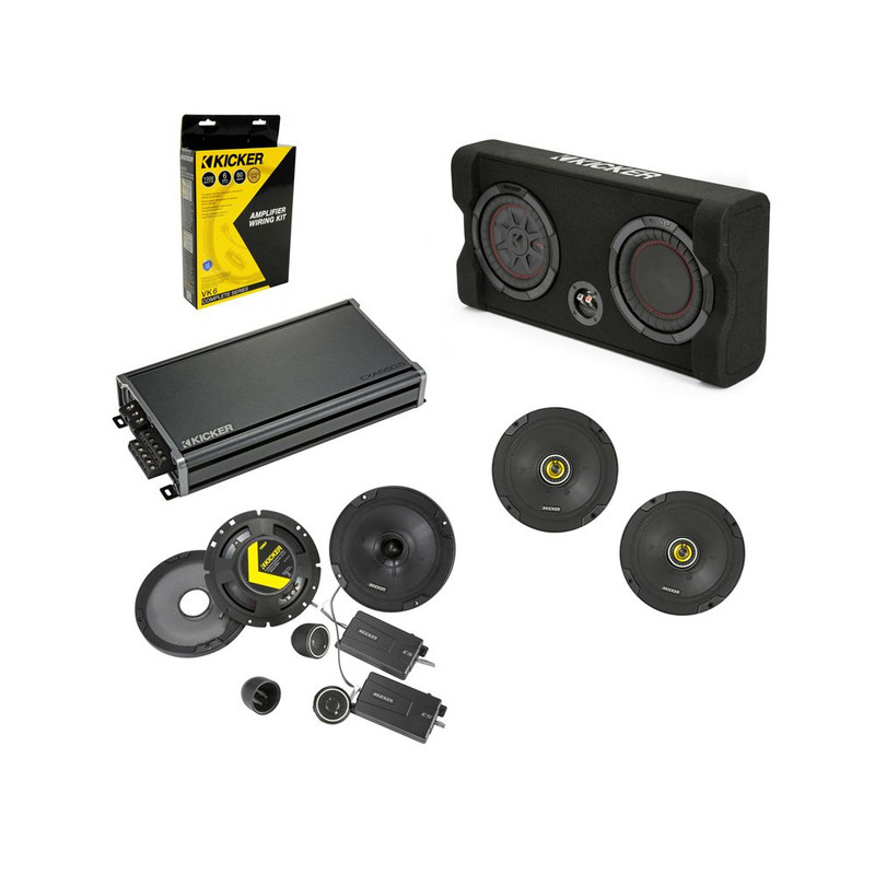 Kicker Audio 660W 5 Channel 6.75" Speakers & 8" Subwoofer Bundle With OFC Wiring Kit