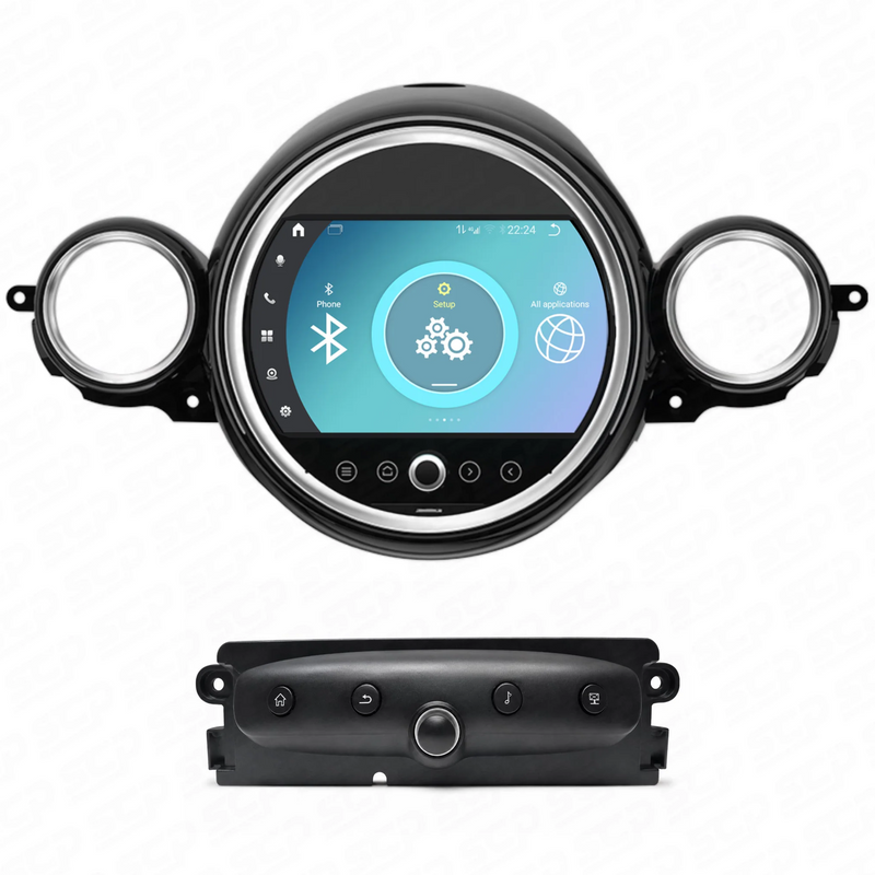 PBA MI80GXB 9" Circular Radio Android Auto & OS CarPlay Radio For Mini R56 R57 & Clubman R55
