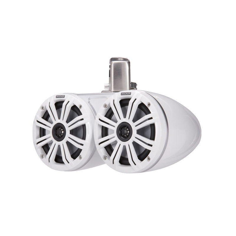Kicker KA45KMTDC65W KM Dual Marine Tower Coaxial LED 6.5" (165mm) Speakers White Grills