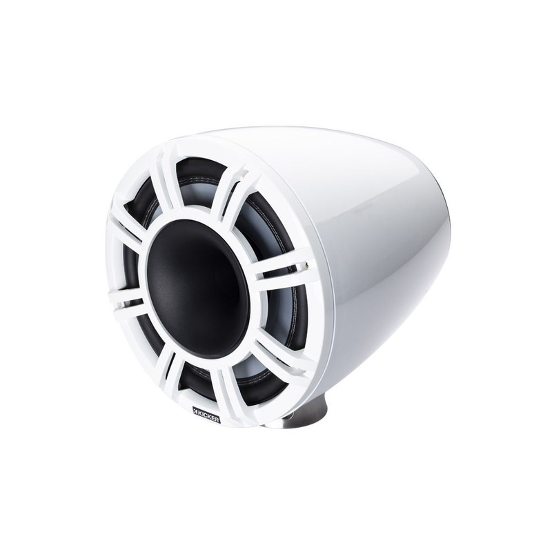 Kicker KA47KMFC11W KM Marine 11" (280mm) Surface Horn HLCD Speaker System White LED Grills