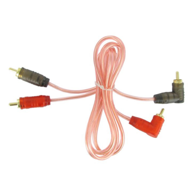 ATD RCA-32106 RCA Phono Cable Gold Plated Oxygen Free In Transparent OFC Copper 1 Metre
