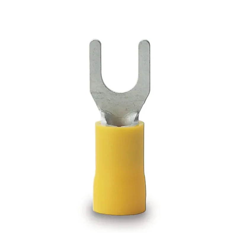 ATD WSC-82102 Yellow Ring Insulated Crimp Terminals 4.3mm Fork Connectors (100Pk)