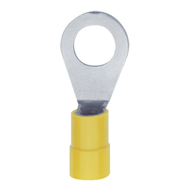 ATD WSC-82101 Yellow Ring Insulated Crimp Terminals 6.4mm Ring Connectors (50pcs)