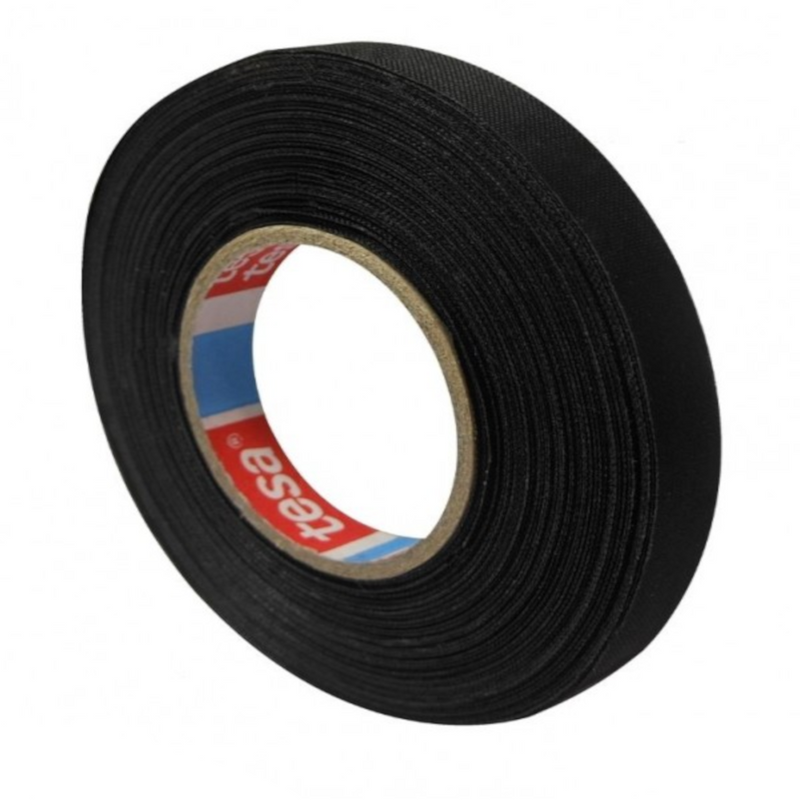 ATD WSC-80005 x1 Tesa Black Adhesive PET Textile Tape 19mm x 20m Heat Water Resistant Roll
